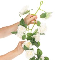 Article Guirlande de roses artificielles blanches décoratives, 170 cm