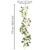 Article Guirlande de roses artificielles blanches décoratives, 170 cm
