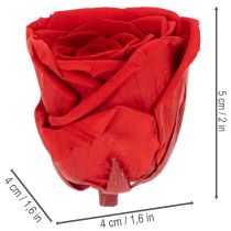 Article Roses stabilisées décoratives, 5 cm, lot de 6, pour une touche romantique dans votre salon ou pour un mariage.