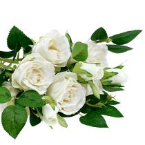 Bouquet de roses en blanc L46cm