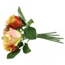 Article Bouquet de roses orange artificielles Ø17cm L25cm, décoration de table pour mariage d'automne