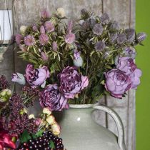 Article Branche de Rose Fleur de Soie Décoration de Table Art Rose Violet Antique L53cm