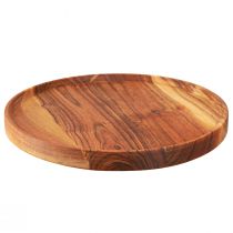 Article Plateau rond en bois d&#39;acacia huilé naturel Ø30cm H2,5cm