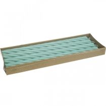 Article Bougies rustiques, uni, vert, 350/28mm, 4 pièces