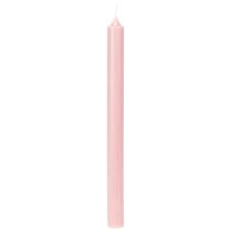 Article Bougies rustiques coniques roses unies 350/28 mm, lot de 4