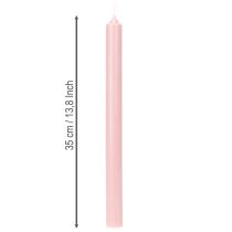 Article Bougies rustiques coniques roses unies 350/28 mm, lot de 4