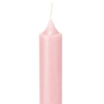 Article Bougies rustiques coniques roses unies 350/28 mm, lot de 4