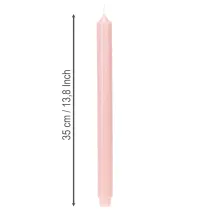 Article Bougies rustiques coniques roses unies 350/28 mm, lot de 4