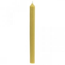 Bougies rustiques Bougeoirs hauts colorés jaune 350/28mm 4pcs