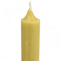 Bougies rustiques Bougeoirs hauts colorés jaune 350/28mm 4pcs