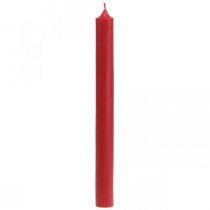 Bougies rustiques Bougeoirs hauts colorés rouge 350/28mm 4pcs