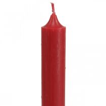 Bougies rustiques Bougeoirs hauts colorés rouge 350/28mm 4pcs