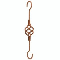 Article Crochet en S Déco métal rustique Rouille aspect antique 34cm