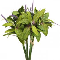 Article Bouquet de sauge artificielle, fleurs en soie, branches de sauge violette artificielle L26cm 4pcs