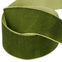 Article Ruban de velours ruban décoratif ruban de tissu velours vert foncé 40mm 8m