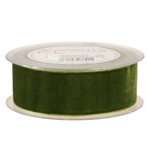 Article Ruban de velours Ruban déco et cadeau Vert foncé 40mm 8m