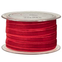 Article Ruban décoratif en velours rouge 10 mm 20 m