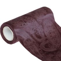 Article Chemin de table en ruban de velours violet, motif cachemire, 150 mm, 3 m