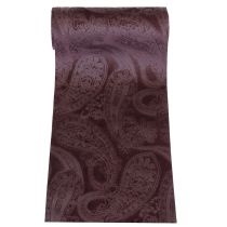 Article Chemin de table en ruban de velours violet, motif cachemire, 150 mm, 3 m