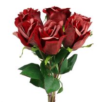 Rose de velours rouge Ø8cm L45cm 6P