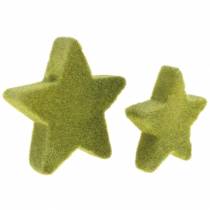 Article Décoration à disperser étoiles floquées vert mousse 4cm/5cm 40 pcs