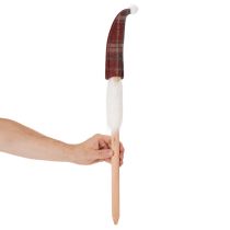 Article Piquets décoratifs de lutin de Noël, Père Noël avec bonnet en feutre, 58 cm, lot de 6