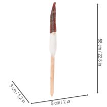 Article Piquets décoratifs de lutin de Noël, Père Noël avec bonnet en feutre, 58 cm, lot de 6