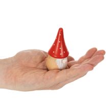 Article Mini figurines de gnomes, décorations de table en forme d'amanite tue-mouches, 10 cm, lot de 6