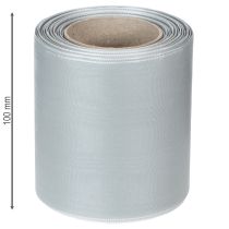 Article Ruban satiné argenté pour couronnes, 100 mm de large, 25 m de long, pour couronnes funéraires, couronnes commémoratives et anniversaires, résistant aux intempéries et compostable