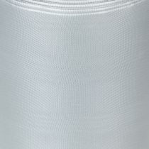 Article Ruban satiné argenté pour couronnes, 100 mm de large, 25 m de long, pour couronnes funéraires, couronnes commémoratives et anniversaires, résistant aux intempéries et compostable