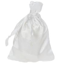 Article Sachets cadeaux, pochettes en satin blanc, 6,5 x 10 cm, lot de 10
