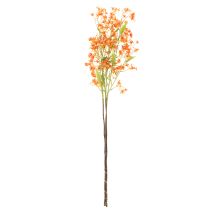Article Branche d'orchidée artificielle orange filigranée, décoration de chambre, 110 cm, lot de 3