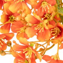 Article Branche d'orchidée artificielle orange filigranée, décoration de chambre, 110 cm, lot de 3