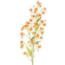 Article Branche d'orchidée artificielle orange filigranée, décoration de chambre, 110 cm, lot de 3