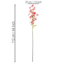 Article Branche artificielle fleurie d'orchidée Oncidium, décoration 112 cm, lot de 3