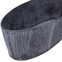 Article Bol ovale en métal noir gris vintage 32,5/37 cm Lot de 2