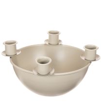 Article Porte-bougies à 4 supports, couronne de l'Avent moderne, beige, 15 cm