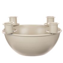 Article Porte-bougies à 4 supports, couronne de l'Avent moderne, beige, 15 cm