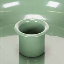 Article Bougeoir décoratif en métal vert pour bougies coniques, 13 cm