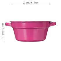 Article Pot de fleurs en métal, décoration estivale pour le salon, 23 cm, lot de 3