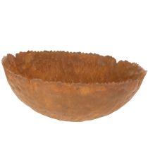 Article Bol rond en métal à surface texturée effet rouille, 20 cm