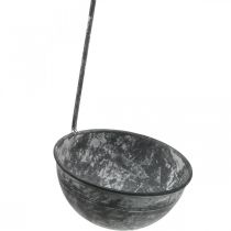 Truelle décorative en métal, vasque décorative à suspendre Gris Ø13cm