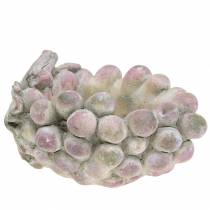 Bol déco raisins gris violet crème 19×14cm H9.5cm