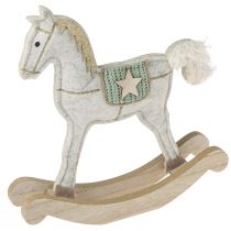 Article Décoration cheval à bascule Noël crème 20x4,5x22cm 2 pcs