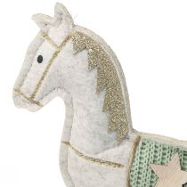 Article Décoration cheval à bascule Noël crème 20x4,5x22cm 2 pcs