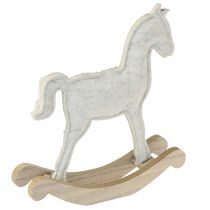 Article Décoration cheval à bascule Noël crème 20x4,5x22cm 2 pcs