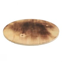 Disque décoratif en bois flammé dessous de verre rustique contreplaqué Ø24cm