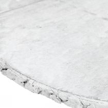 Article Disque décoratif en bois avec écorce contreplaqué dessous de verre blanc Ø20cm