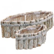 Coupe à plantes, bac à plantes en bois, jardinière L37.5/28cm H10/9cm lot de 2