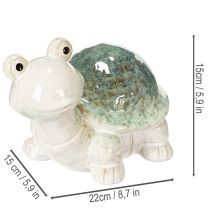 Article Figurine de tortue en céramique, objet décoratif de 22 cm, idéale pour attirer le regard dans votre salon.